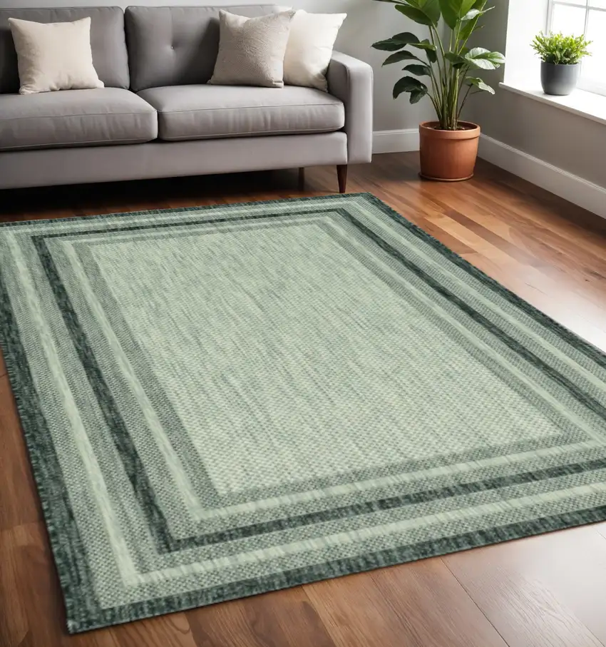 Grey Bordered Area Rug Photo 1