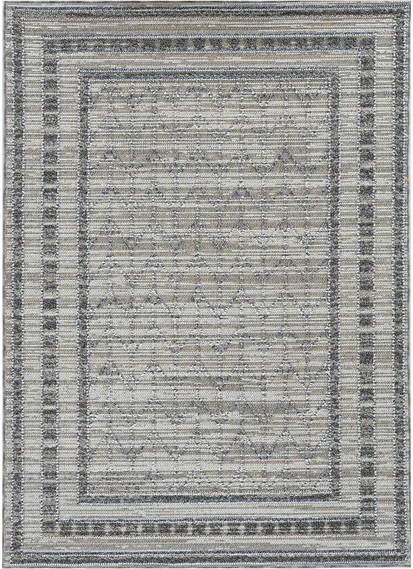 Grey Bordered Runner Rug Photo 2