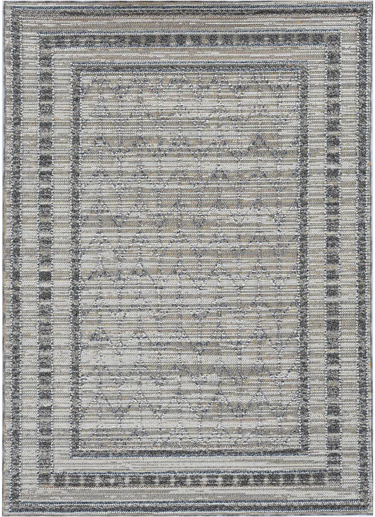 Grey Bordered Runner Rug Photo 4
