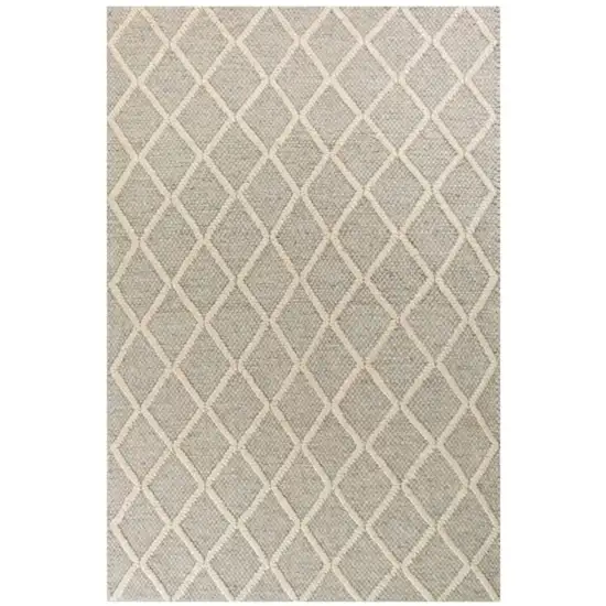 Grey Braided Diamonds Wool Indoor Area Rug Photo 1