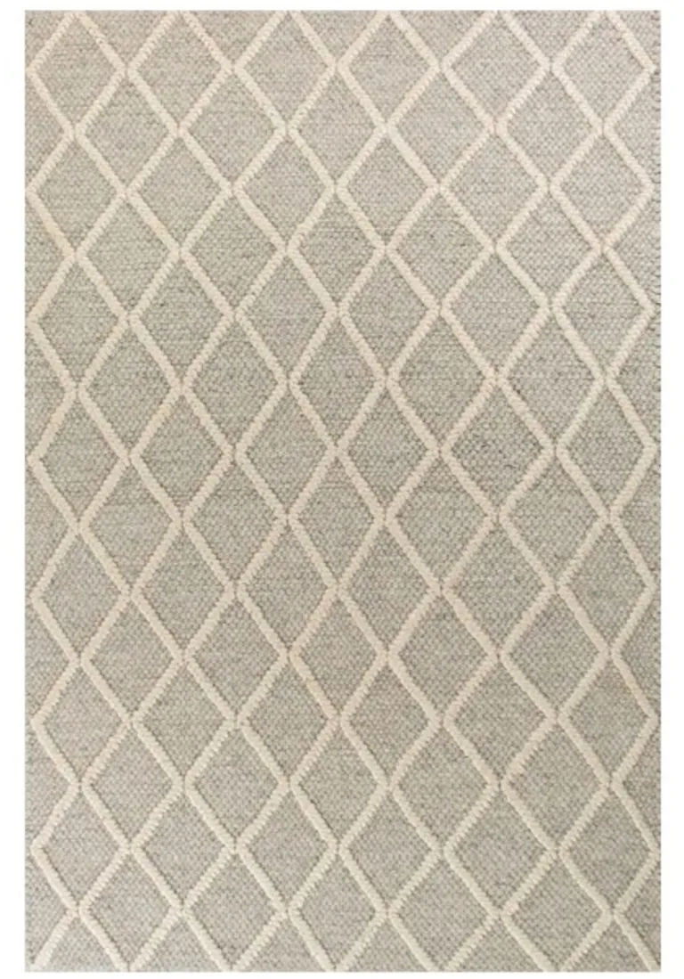 Grey Braided Diamonds Wool Indoor Area Rug Photo 4