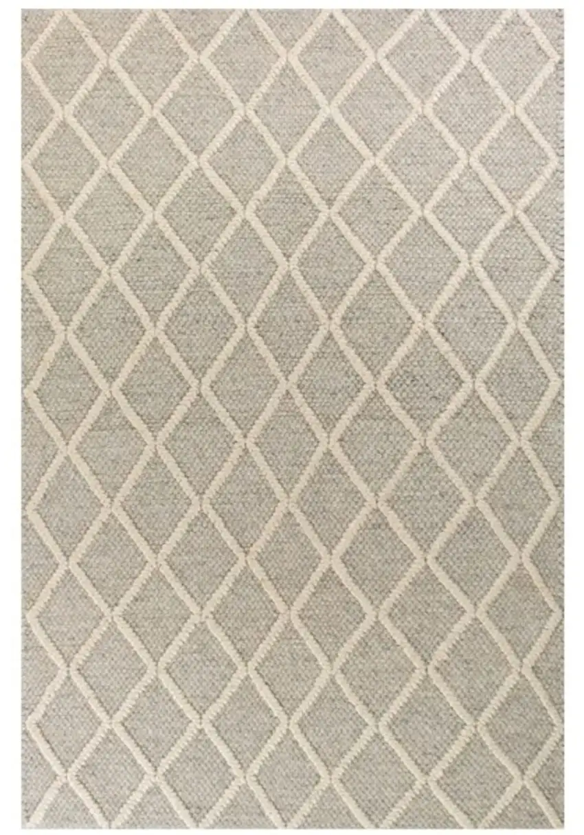 Grey Braided Diamonds Wool Indoor Area Rug Photo 1