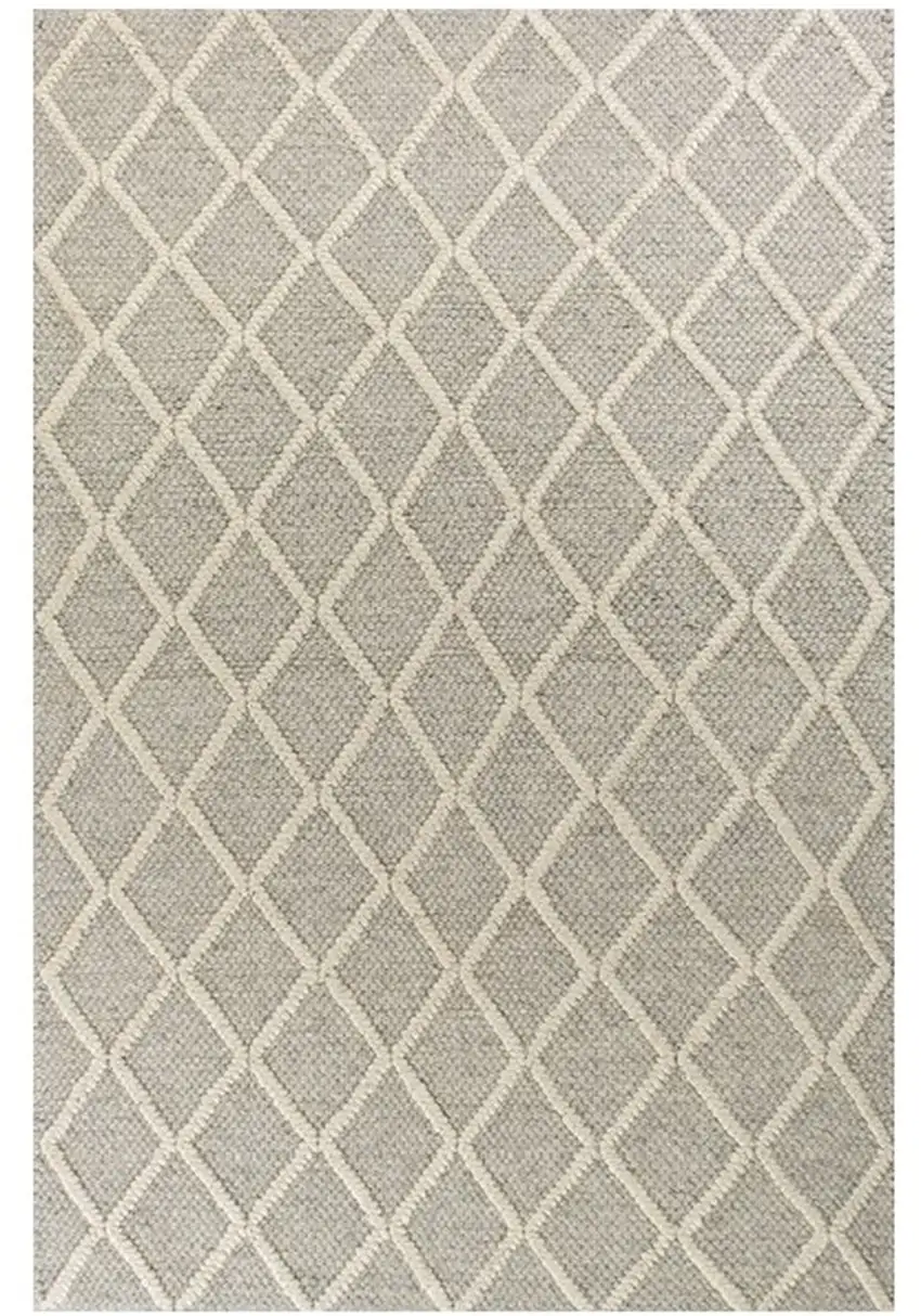 Grey Braided Diamonds Wool Indoor Area Rug Photo 2