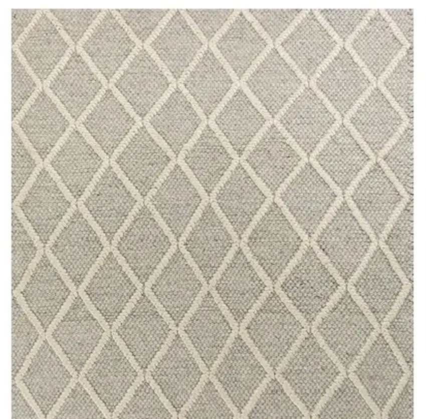 Grey Braided Diamonds Wool Indoor Area Rug Photo 7