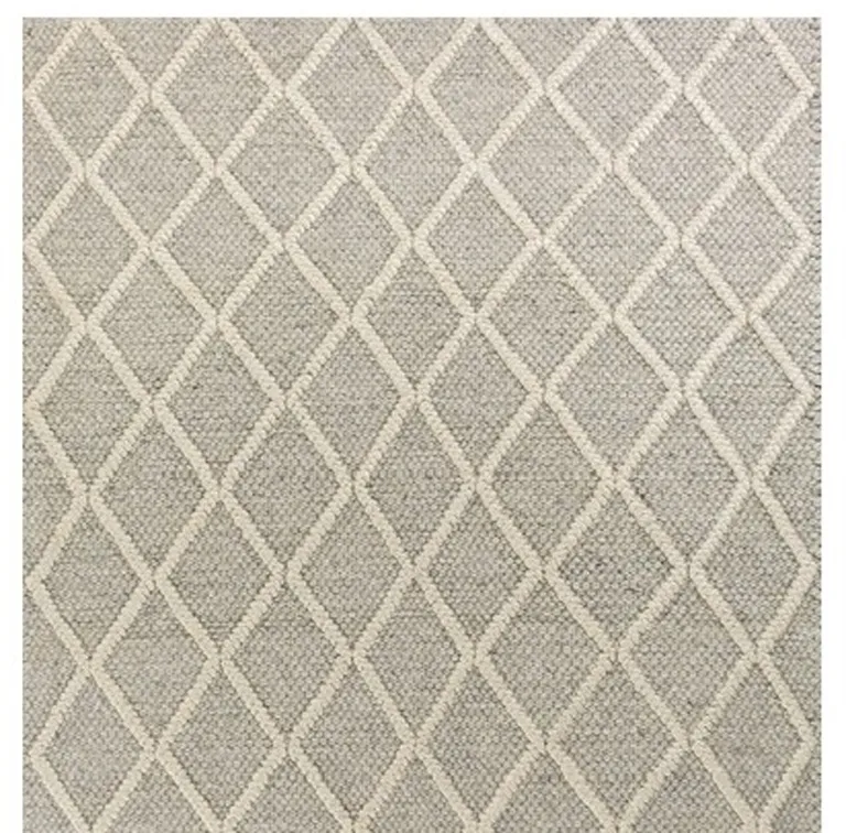 Grey Braided Diamonds Wool Indoor Area Rug Photo 3