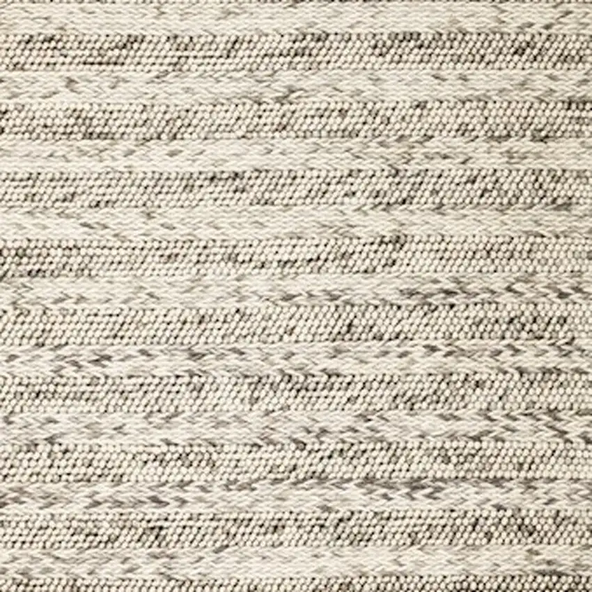 Grey Braided Wool Indoor Area Rug Photo 4