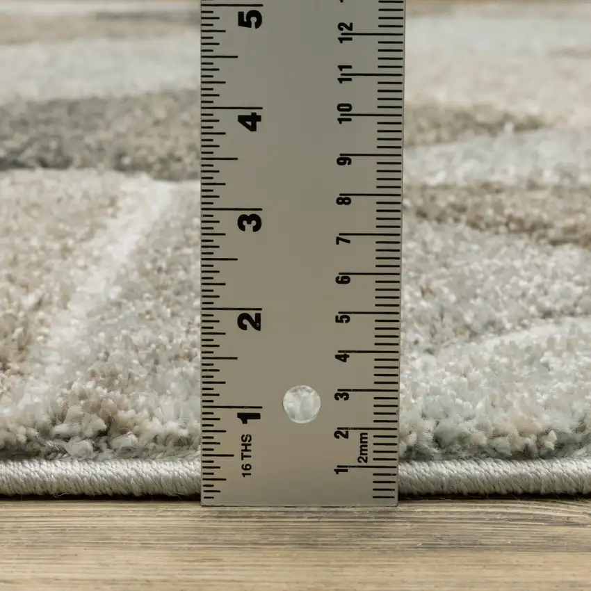 Gray And Ivory Geometric Area Rug Photo 9