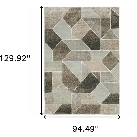 Gray And Ivory Geometric Area Rug Photo 3