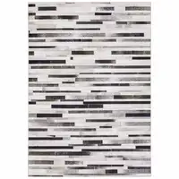 Photo of Grey Charcoal And Beige Geometric Power Loom Stain Resistant Area Rug