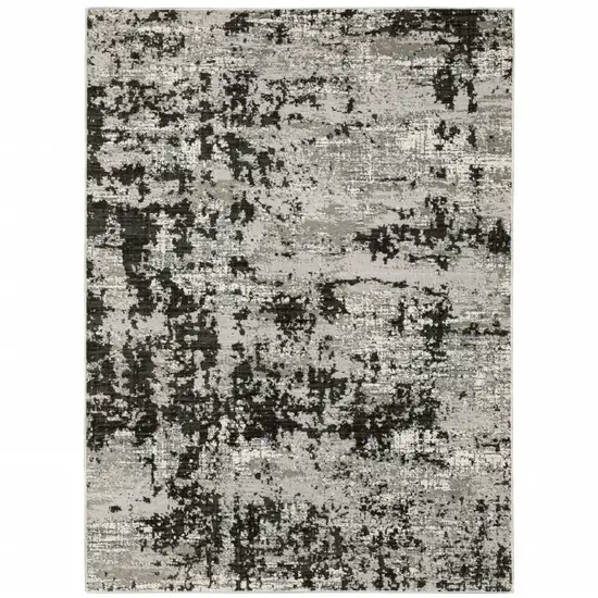Gray And Black Abstract Distressed Area Rug Photo 2