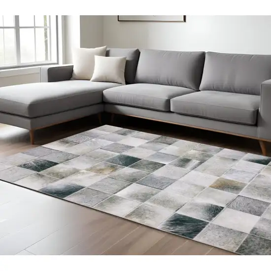 Gray And Charcoal Geometric Area Rug Photo 1