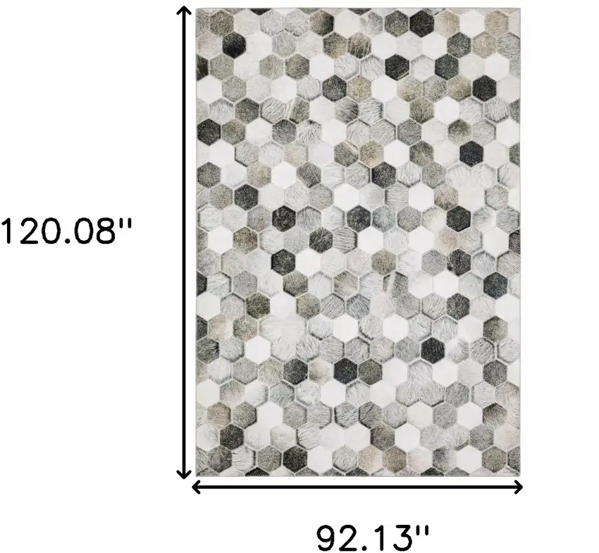 Gray and Ivory Geometric Power Loom Area Rug Photo 3