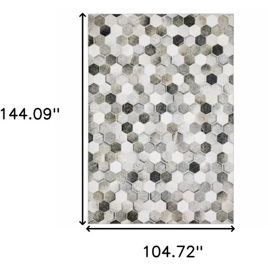 Gray And Charcoal Geometric Area Rug Photo 3