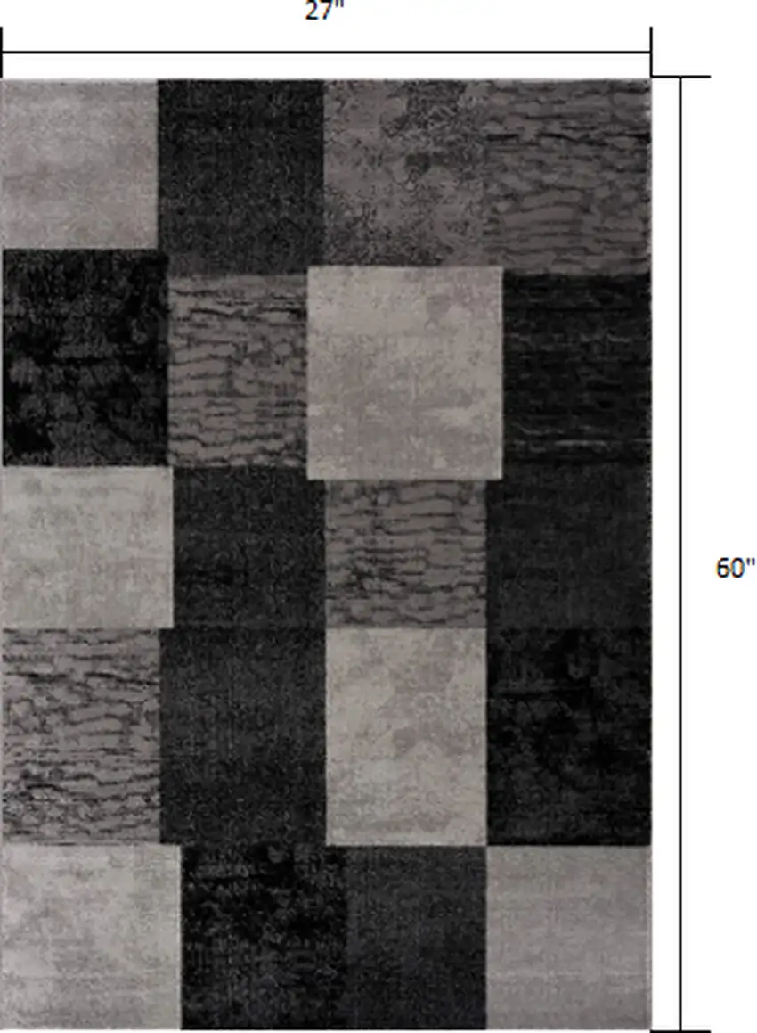 Grey Checkered Area Rug Photo 9