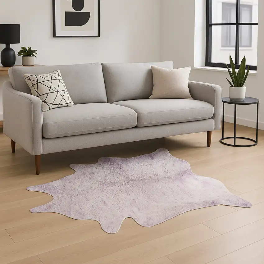 Gray Cowhide Cowhide Print Area Rug Photo 1