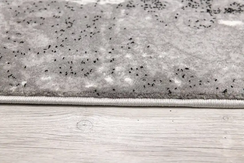 Grey Damask Power Loom Stain Resistant Area Rug Photo 7