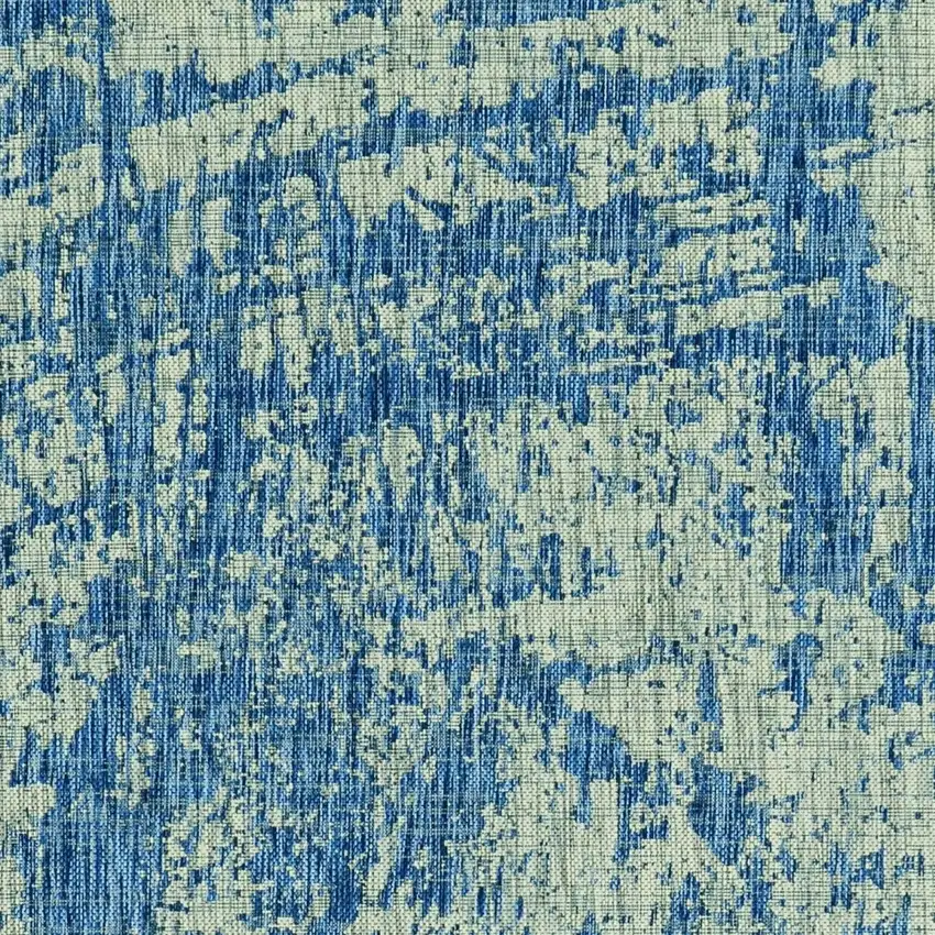 5'X7' Grey Denim Machine Woven Uv Treated Abstract Brushstroke Indoor Outdoor Area Rug Photo 6