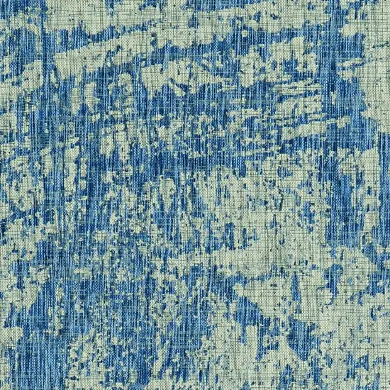 5'X7' Grey Denim Machine Woven Uv Treated Abstract Brushstroke Indoor Outdoor Area Rug Photo 6