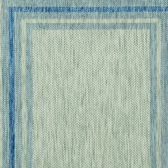 8'X11' Grey Denim Machine Woven Uv Treated Bordered Indoor Outdoor Area Rug Photo 5