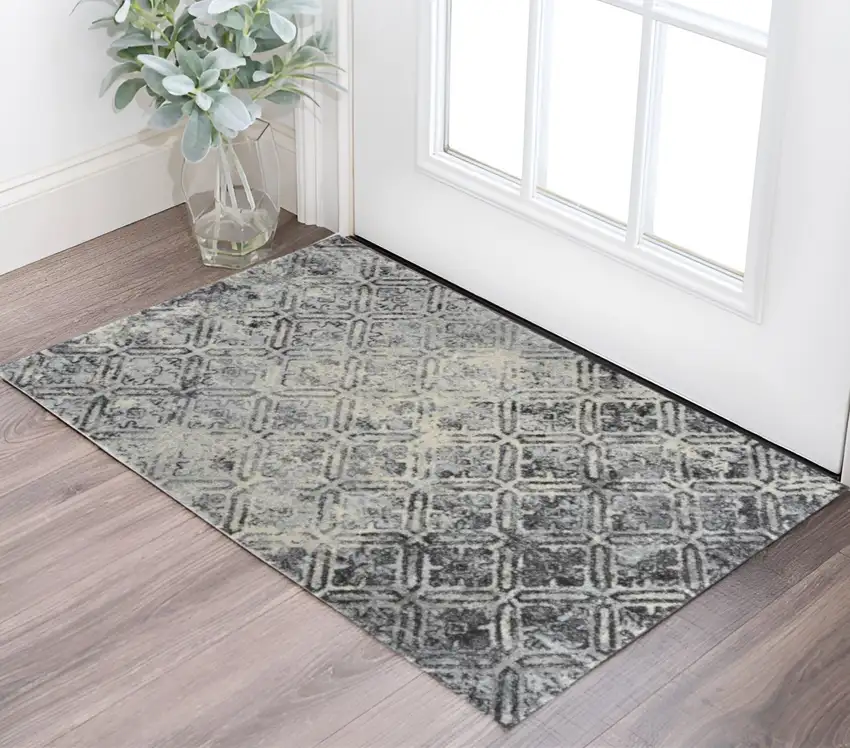 Grey Diamond Area Rug Photo 1