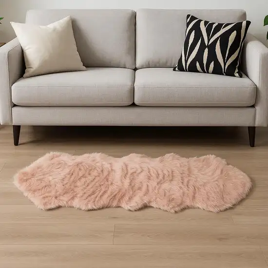 Grey Faux Fur Washable Non Skid Area Rug Photo 1