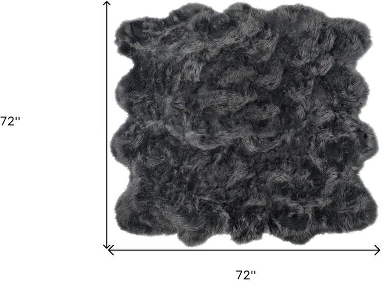Grey Faux Fur Washable Non Skid Area Rug Photo 3