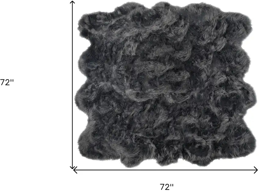 Grey Faux Fur Washable Non Skid Area Rug Photo 6