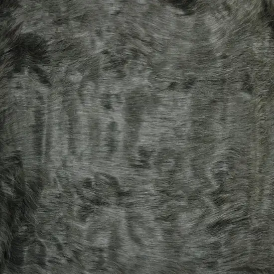 Grey Faux Fur Animal Print Area Rug Photo 3