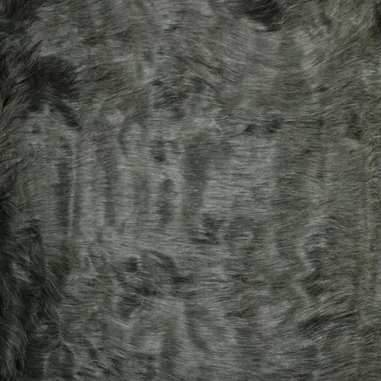 Grey Faux Fur Animal Print Area Rug Photo 7