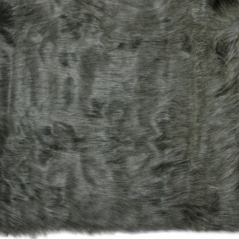 Grey Faux Rectangular - Area Rug Photo 2