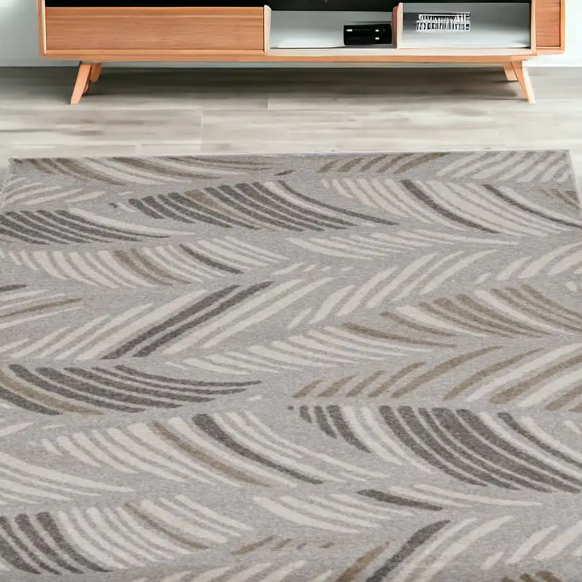 Grey Feather Brushstrokes Area Rug Photo 1