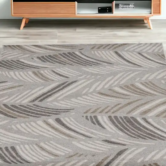 Grey Feather Brushstrokes Area Rug Photo 1