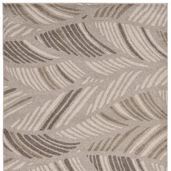 Beige And Brown Tropical Botanical Area Rug Photo 5