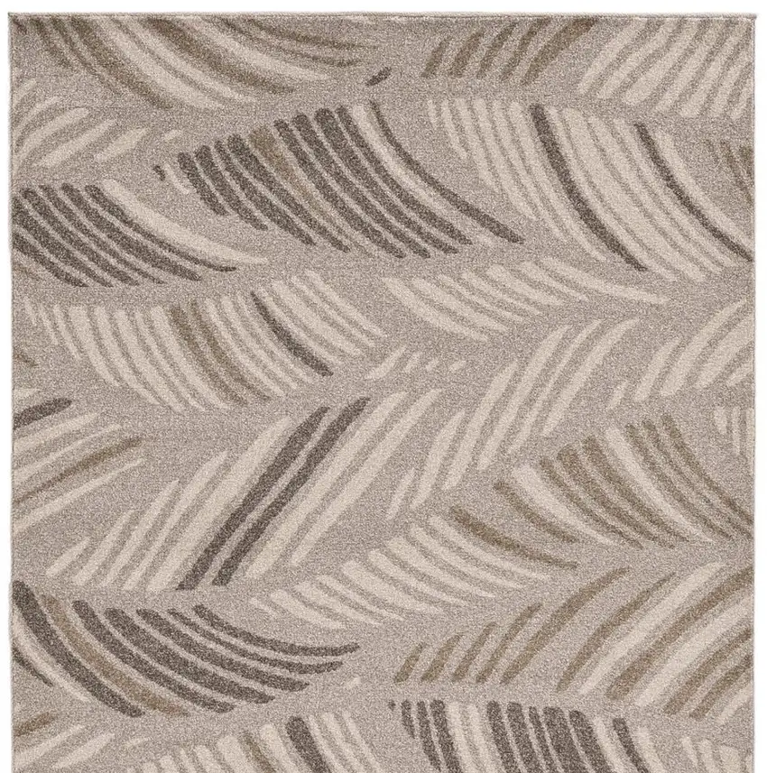 Beige And Brown Tropical Botanical Area Rug Photo 5
