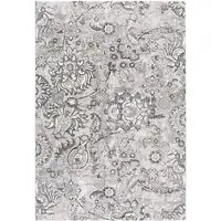 Photo of Grey Floral Power Loom Stain Resistant Area Rug