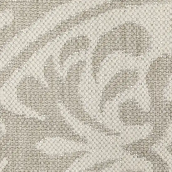 Gray and Ivory Floral Stain Resistant Indoor Outdoor Area Rug Photo 9