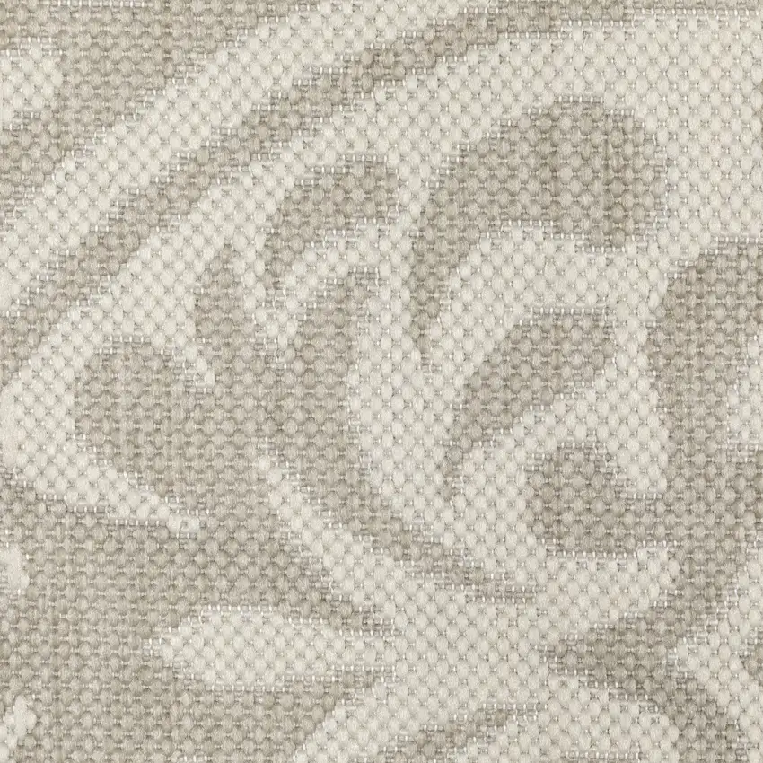 Gray and Ivory Floral Stain Resistant Indoor Outdoor Area Rug Photo 9