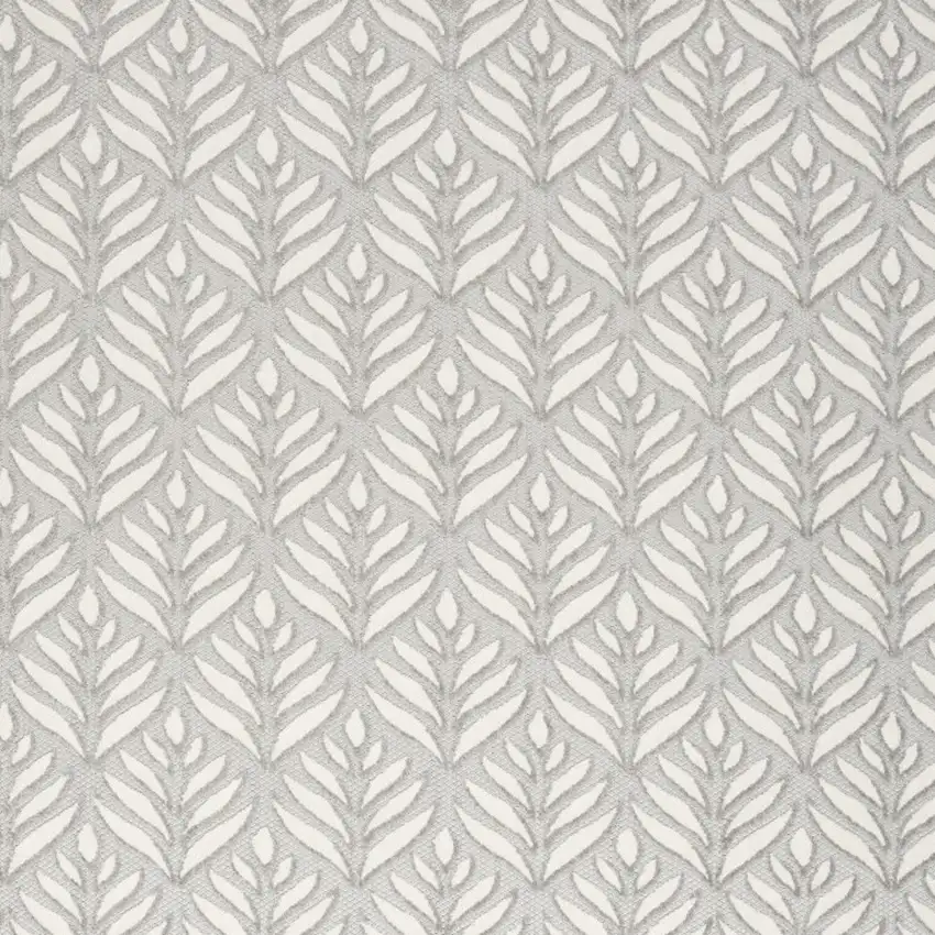 Grey Floral Stain Resistant Non Skid Area Rug Photo 3
