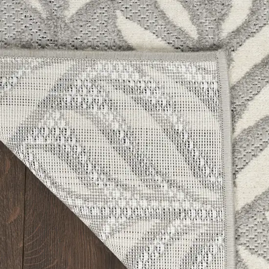 Grey Floral Stain Resistant Non Skid Area Rug Photo 9