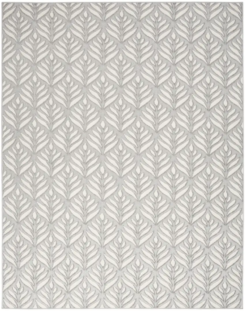 Grey Floral Stain Resistant Non Skid Area Rug Photo 1