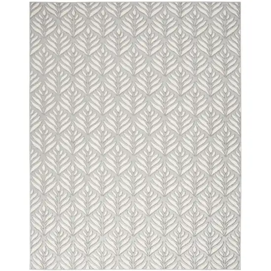 Grey Floral Stain Resistant Non Skid Area Rug Photo 2