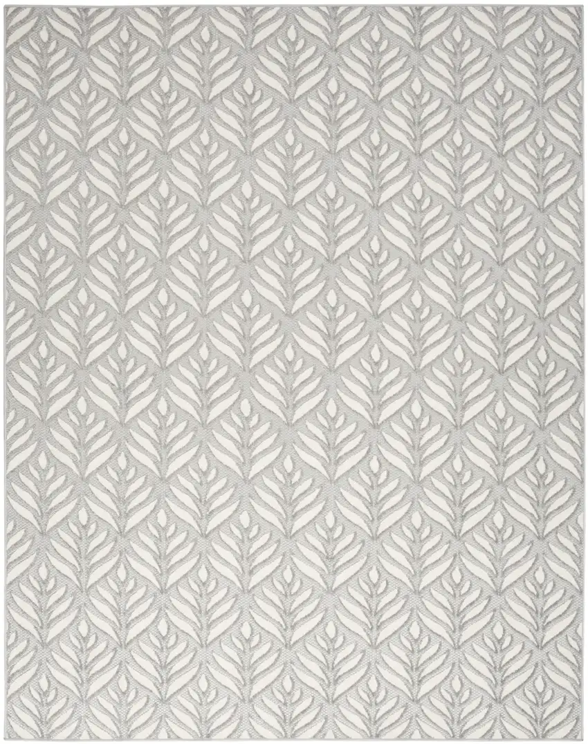 Grey Floral Stain Resistant Non Skid Area Rug Photo 2
