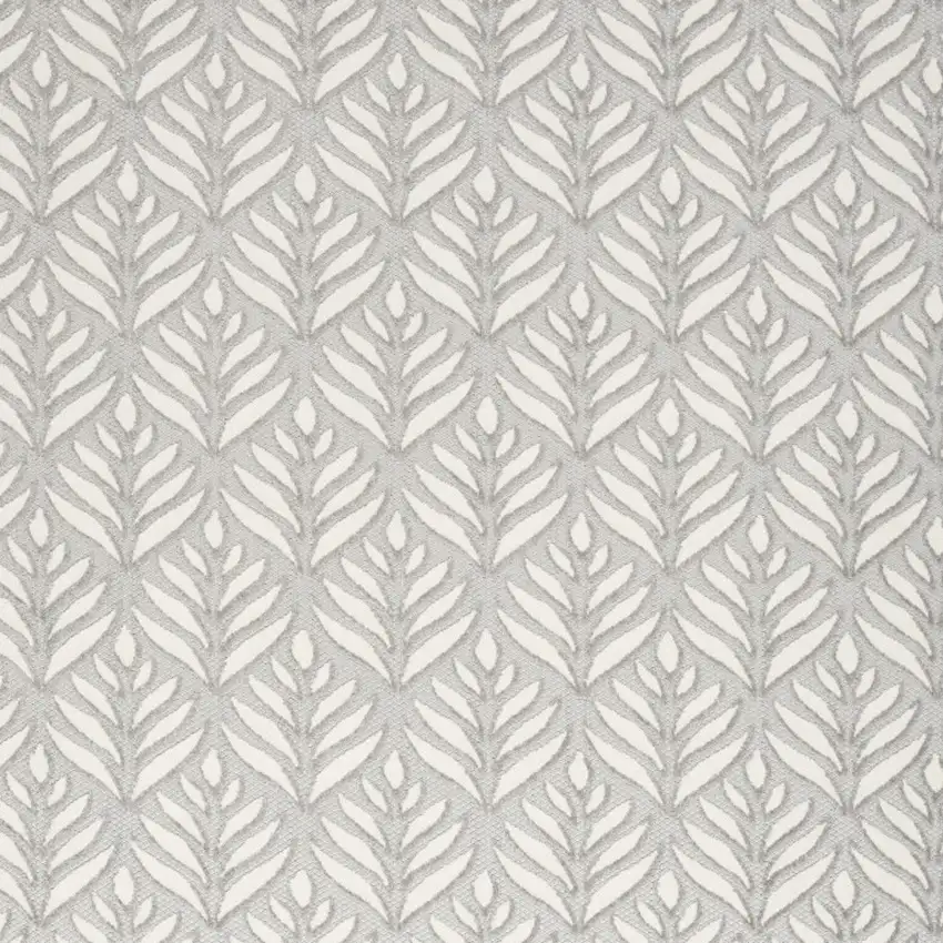 Grey Floral Stain Resistant Non Skid Area Rug Photo 6