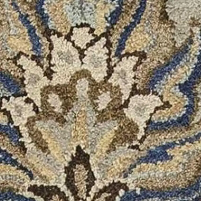 Gray Ivory And Brown Wool Floral Hand Tufted Area Rug Photo 8