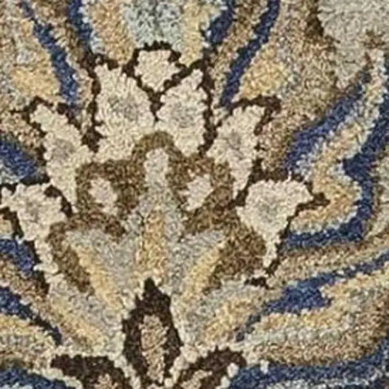 Gray Ivory And Brown Wool Floral Hand Tufted Area Rug Photo 9