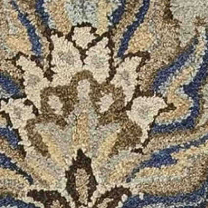 Gray Ivory And Brown Wool Floral Hand Tufted Area Rug Photo 9