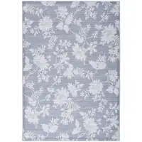 Photo of Grey Floral Washable Area Rug