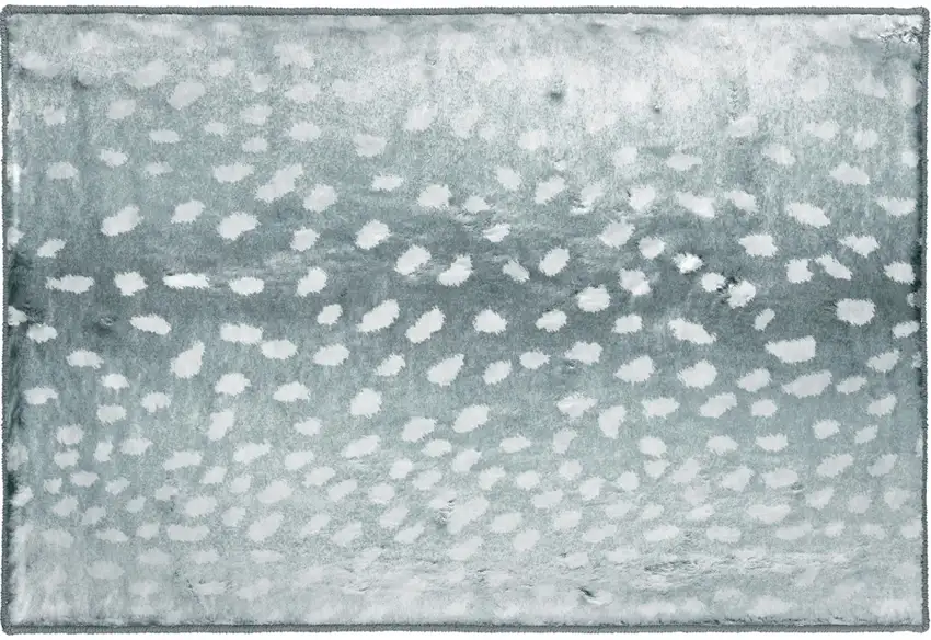 Grey Gazelle Print Shag Handmade Non Skid Area Rug Photo 5