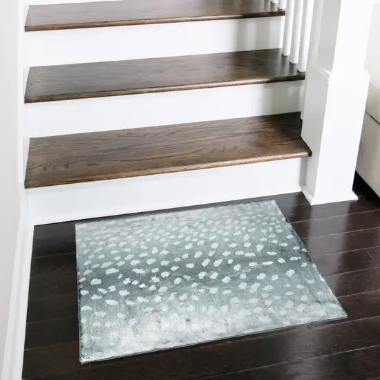 Grey Gazelle Print Shag Handmade Non Skid Area Rug Photo 1