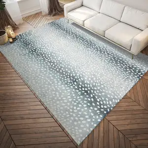 Photo of Grey Gazelle Print Shag Handmade Non Skid Area Rug